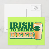 Iers om BEER te drinken! Briefkaart (Voorkant / Achterkant)