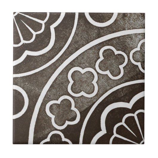 Iers ontwerp voor keramische kunst zwart Tegeltje (Voorkant)