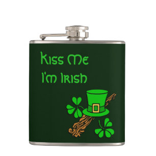 Iers Pet en Shamrocks Heupfles