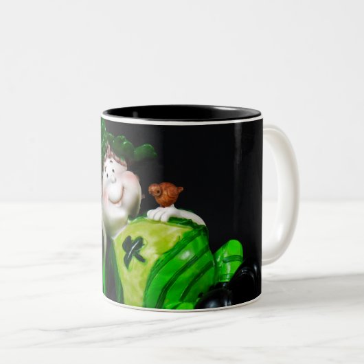 Iers pictogram tweekleurige koffiemok (Voorkant rechts)