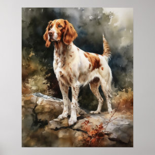 Iers Rood en Wit Setter Hondenkunst Print Poster
