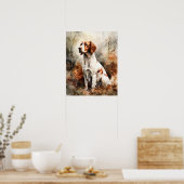Iers Rood en Wit Setter Hondenkunst Print Poster (Keuken)