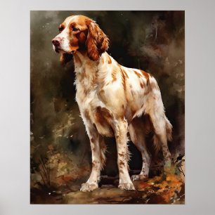 Iers Rood en Wit Setter Hondenkunst Print Poster