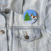 Iers roodbruine en roodkleurige rotatieboom ronde button 5,7 cm (In situ)