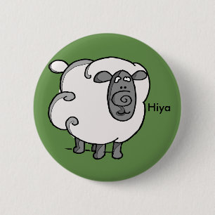 Iers schaap zegt hiya ronde button 5,7 cm