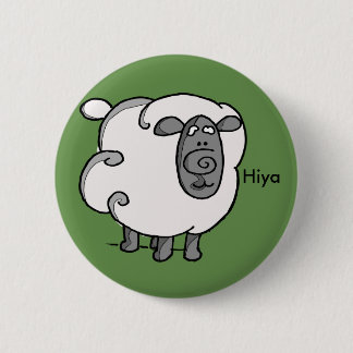 Iers schaap zegt hiya ronde button 5,7 cm