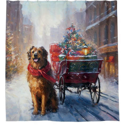 Iers Setter Kerstmis Feestelijk Seizoen Douchegordijn (Voorkant)