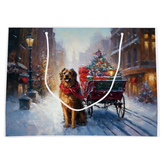 Iers Setter Kerstmis Feestelijk Seizoen Groot Cadeauzakje (Voorkant)