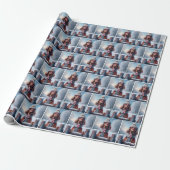 Iers setter met wintersjaal en Pet Cadeaupapier (Uitgerold)