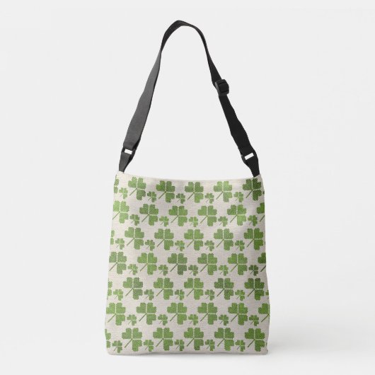 Iers Shamrock clover-patroon Crossbody Tas (Achterkant)