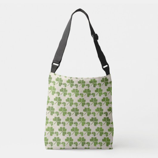 Iers Shamrock clover-patroon Crossbody Tas (Voorkant)