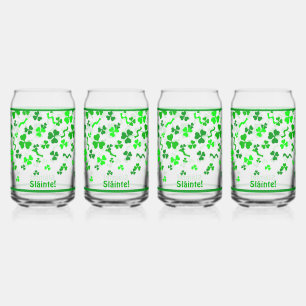 Iers Sláinte Lucky Shamrocks Ontwerp Gepersonalise Blikvorm Glas