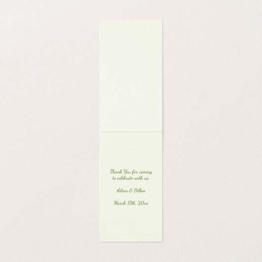 Iers swirly shamrock Tafelnummer Visitekaartjes (Binnenkant ongevouwen)