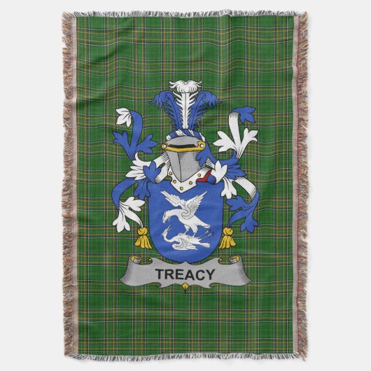 Iers Verdrag of Tracy Coat of Arms Family Crest I Deken (Voorkant Verticaal)