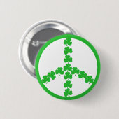 Iers vredesshamrock ronde button 5,7 cm (Voorkant /achterkant)