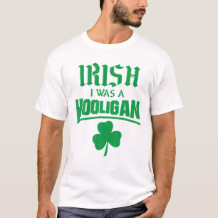 Iers was ik een Hooligan Funny St Patricks Day Gre T-shirt
