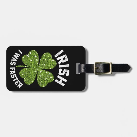 Iers was ik sneller op St Patrick's Day Bagagelabel (Voorkant horizontaal)