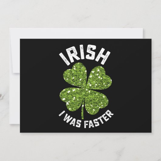 Iers was ik sneller op St Patrick's Day Kaart (Voorkant)