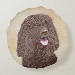 Iers waterspaniel schilderen - Oorspronkelijke hon Rond Kussen