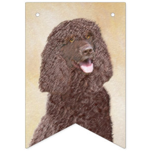 Iers waterspaniel schilderen - Oorspronkelijke hon Vlaggetjes