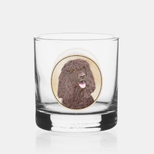 Iers waterspaniel schilderen - Oorspronkelijke hon Whisky Glas