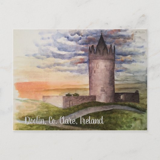 Iers waterverf landschap, Doolin, Co. Clare Briefkaart (Voorkant)