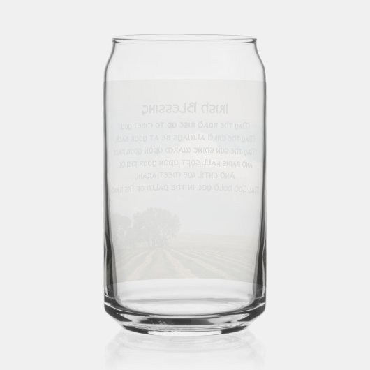 Iers zegenend boerenlandschap blikvorm glas (Achterkant)