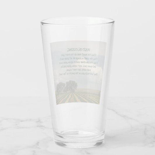 Iers zegenend boerenlandschap glas (Achterkant)