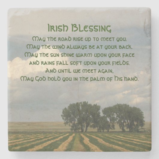 Iers zegenend boerenlandschap stenen onderzetter (Voorkant)