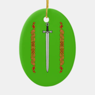 Iers zwaard en Knotwork Keramisch Ornament