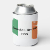 Ierse achternaam Custom Flag Kleuren Reunion Blikjeskoeler (Blikje Voorkant)