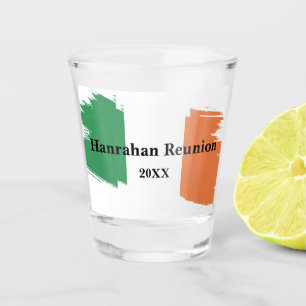Ierse achternaam Custom Flag Kleuren Reunion Shot Glas