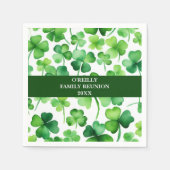 Ierse achternaam Waterverf Shamrock Servet (Voorkant)