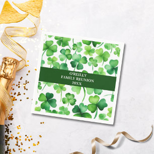 Ierse achternaam Waterverf Shamrock Servet