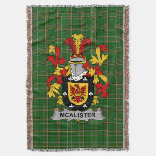 Ierse Alister of McAlister Wapen van Familie Cr Deken