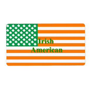 Ierse Amerikaanse vlag Etiket