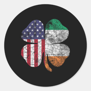 Ierse Amerikaanse vlag Ierland vlag St. Patrick's  Ronde Sticker