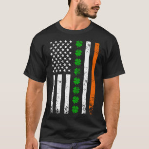 Ierse Amerikaanse vlag Ierse vlag St Patrick's Day T-shirt