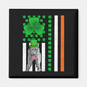 Ierse Amerikaanse vlag Ierse Wolfshond Hond St Pat Magneet