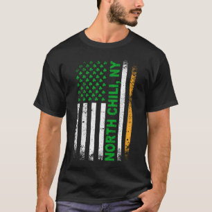 Ierse Amerikaanse vlag NORTH CHILI, NY T-shirt