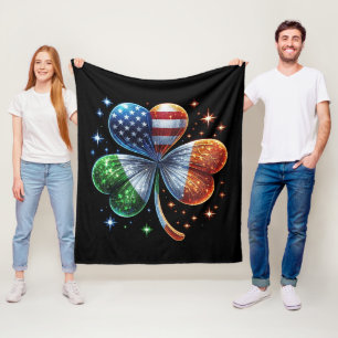 Ierse Amerikaanse vlag ST PATRICKS DAG Fleece Deken