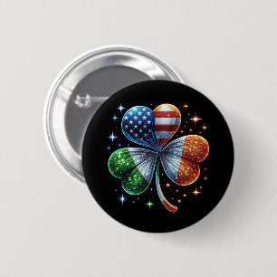 Ierse Amerikaanse vlag ST PATRICKS DAG Ronde Button 5,7 Cm