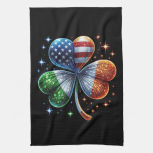 Ierse Amerikaanse vlag ST PATRICKS DAG Theedoek