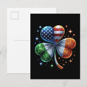 Ierse Amerikaanse vlag ST PATRICKS DAG Uitnodiging Briefkaart