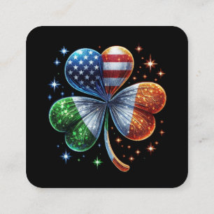 Ierse Amerikaanse vlag ST. PATRICKS DAG Vierkante Visitekaartje