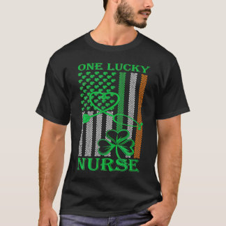 Ierse Amerikaanse vlag St. Patrick's Day Eén geluk T-shirt