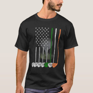 Ierse Amerikaanse vlag vintage golfvlag St. Patric T-shirt