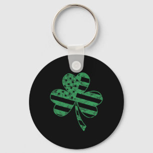 Ierse Amerikaanse vlag vintage klaver St. Patrick' Sleutelhanger