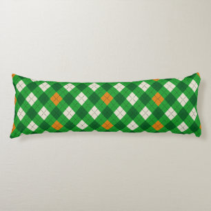Ierse argyle in de kleuren van St. Patrick's Day Lichaamskussen