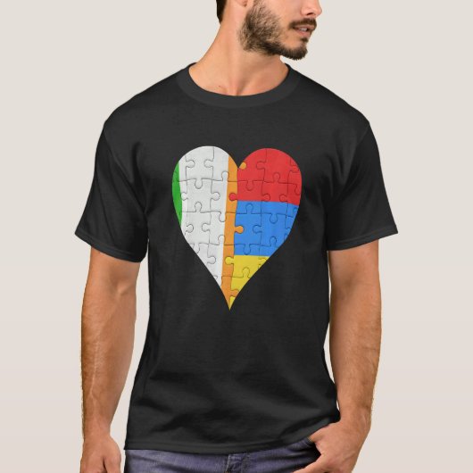 Ierse Armeense vlag hart T-shirt (Voorkant)